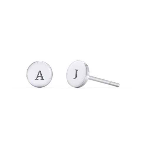 Engravable Round Disc Stud Earrings