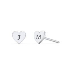 Heart Shape Stud Earrings in 925 Sterling Silver