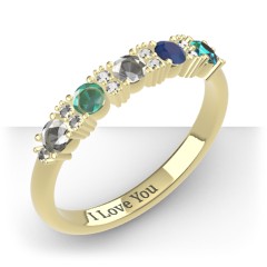 5 Stone Ring with Accents