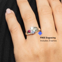 Heart Cluster Ring with Accents