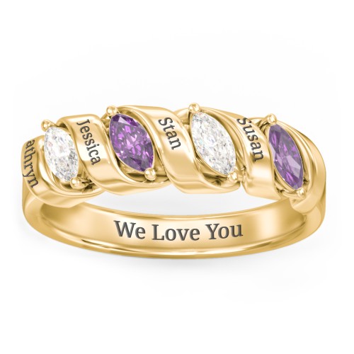 Spiral Marquise Row Ring