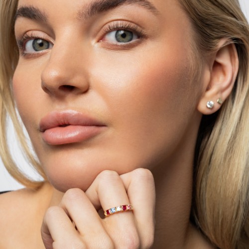 Classic 2-7 Princess Cut Ring with Accents