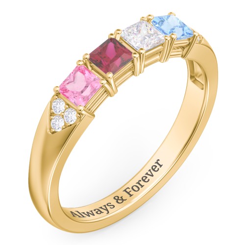 Classic 2-7 Princess Cut Ring with Accents