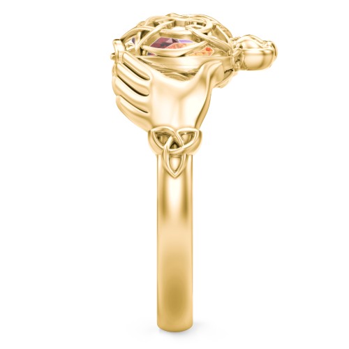 Caged Hearts Celtic Claddagh Ring