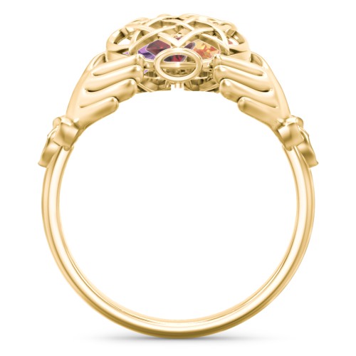 Caged Hearts Celtic Claddagh Ring
