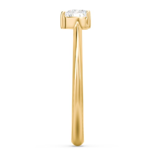 Solitaire Heart Gemstone Ring with Tapered Knife Edge Band – 18K Gold Plated Silver with Cubic Zirconia