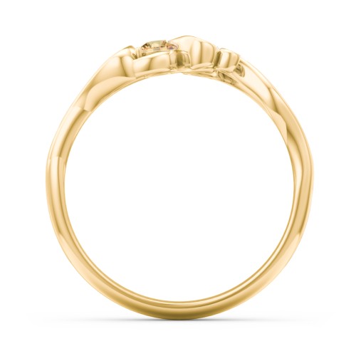 Swirl of Style Birthstone Ring – 10K Yellow Gold with Citrine and Cubic Zirconia