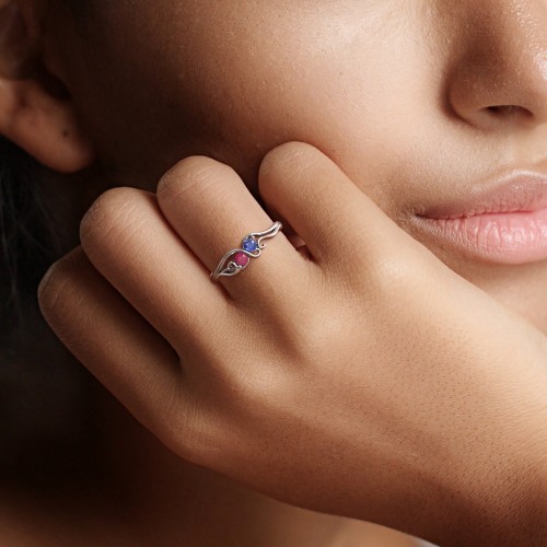 Swirl of Style Birthstone Ring – Sterling Silver with Citrine and Cubic Zirconia