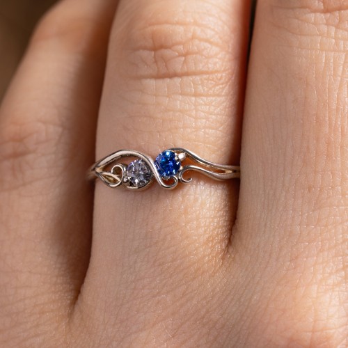 Swirl of Style Birthstone Ring – Sterling Silver with Citrine and Cubic Zirconia