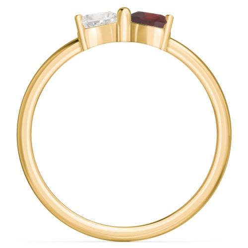 Adorable Bow Ring – 18K Gold Plated Silver with Cubic Zirconia and Garnet