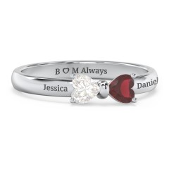 Adorable Bow Ring – 18K Gold Plated Silver with Cubic Zirconia and Garnet