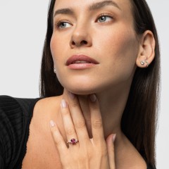 3 Stone Cushion Cut Duchess Ring