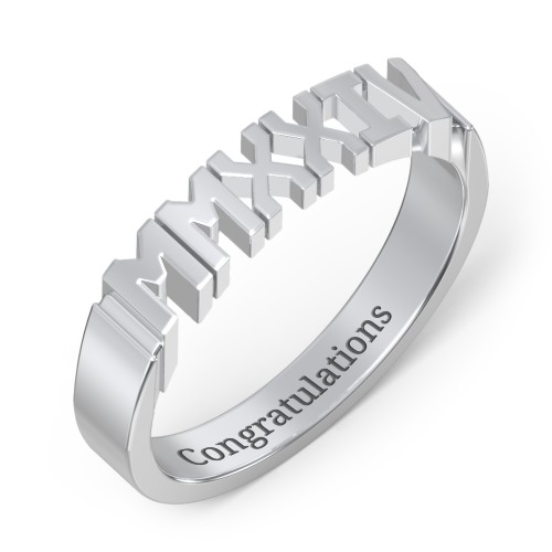 Roman Numeral Graduation Ring – Sterling Silver