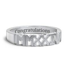 Roman Numeral Graduation Ring – 10K Yellow Gold