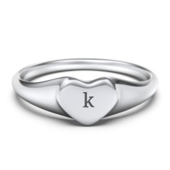 Engravable Heart Signet Ring – 10K Yellow Gold