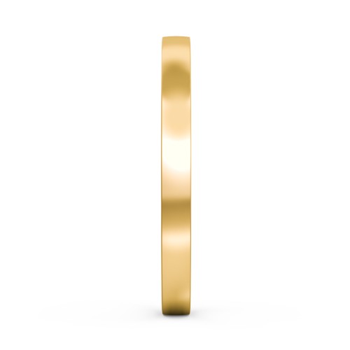Classic Flat Wedding Band - 2mm Width – 10K Yellow Gold