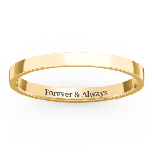 Classic Flat Wedding Band - 2mm Width – 10K Yellow Gold