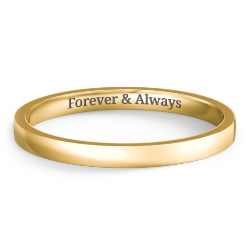 Classic Flat Wedding Band - 2mm Width – 10K Yellow Gold