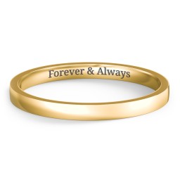 Classic Flat Wedding Band - 2mm Width in 10K Solid Yellow Gold