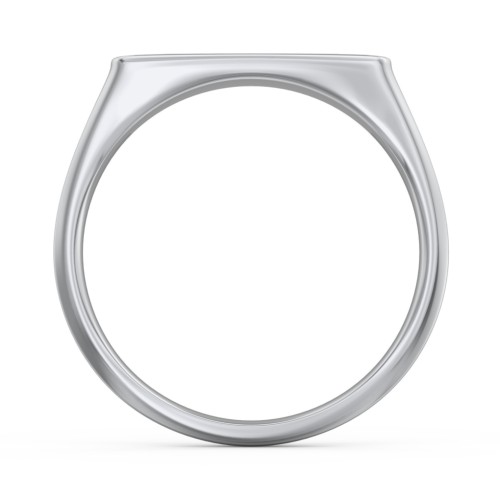 Women's Bar Signet Ring – 10K White Gold