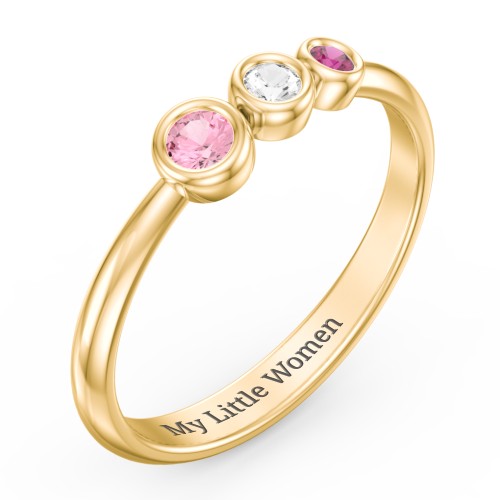 Generations 3-Stone Bezel Set Mother's Ring