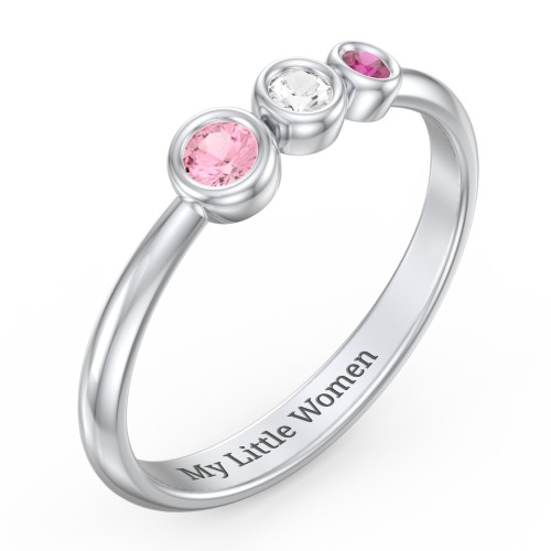 Generations 3-Stone Bezel Set Mother's Ring