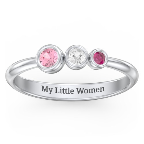Generations 3-Stone Bezel Set Mother's Ring