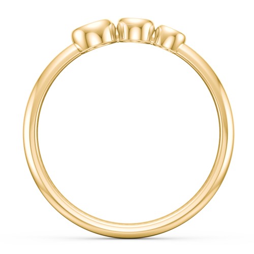 Generations 3-Stone Bezel Set Mother's Ring – 10K Yellow Gold with Pink Tourmaline, White Topaz, and Ruby