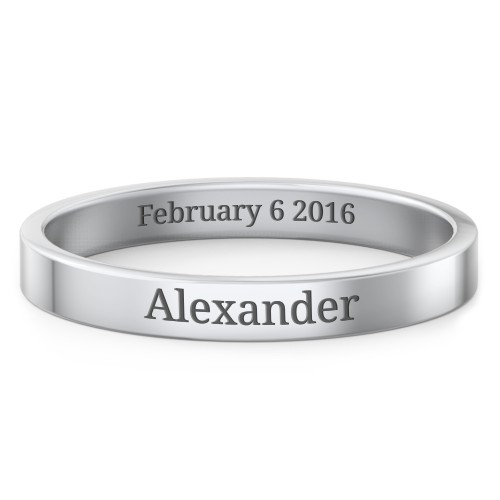 Engravable Stacking Ring – Sterling Silver