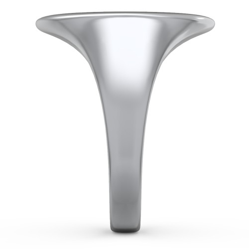Pavé Initial Signet Ring - A – Sterling Silver with White Premium Zirconia