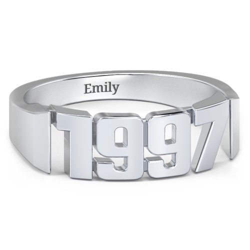 Personalized Year Ring – Sterling Silver