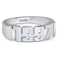 Personalized Year Ring – Sterling Silver