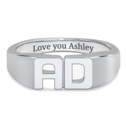 Double Initial Signet Ring