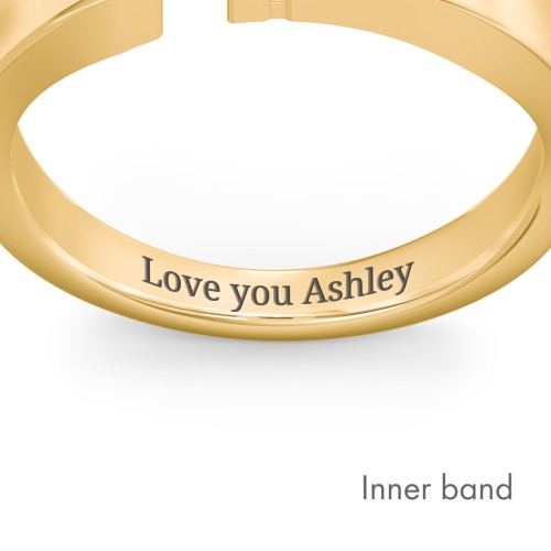 Double Initial Signet Ring – 10K Yellow Gold