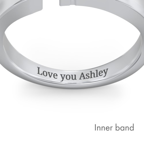 Double Initial Signet Ring – Sterling Silver