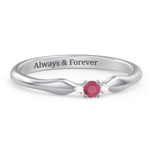 Dainty Trinity Stone Promise Ring