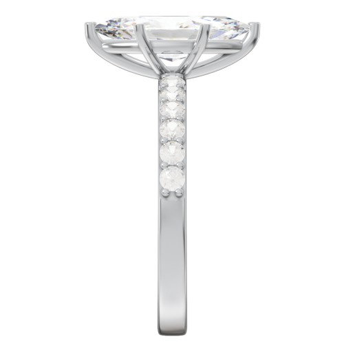 2 ct. Marquise CZ Engagement Ring with Accents – Sterling Silver with Cubic Zirconia