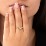 Tilted Double Heart Gemstone Ring with Curved Band