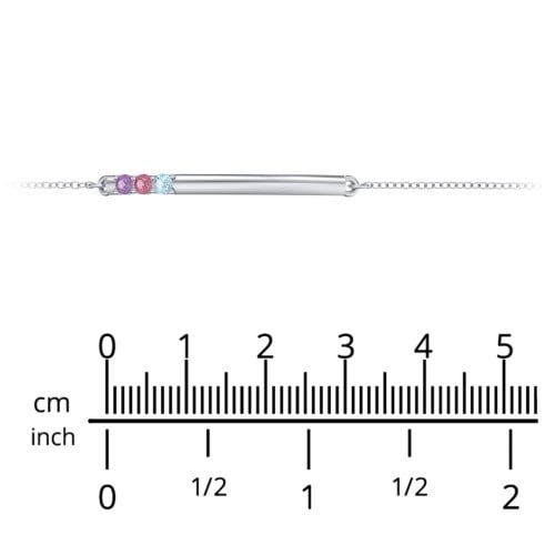 Engraveable Bar Bracelet with 1-5 Stones