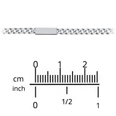 Engravable Bar Open Curb Bracelet with Blue Enamel Bars