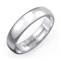 Men's Classic Half Round Wedding Band - 5mm Width