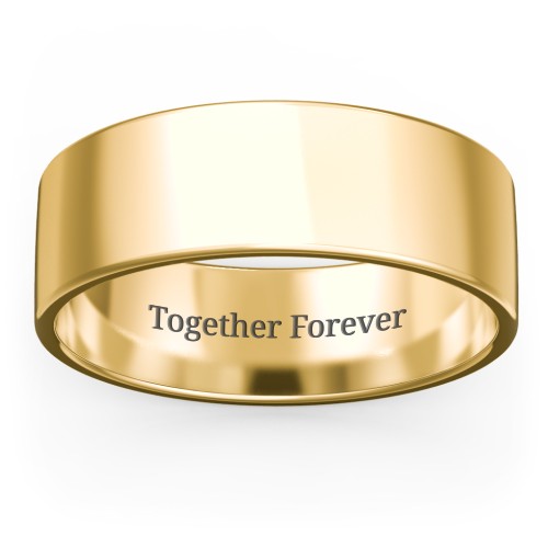 Men's Classic Flat Wedding Band - 7mm Width