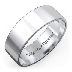 Men's Classic Flat Wedding Band - 7mm Width – 10K Yellow Gold