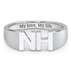 Men's Double Initial Signet Ring