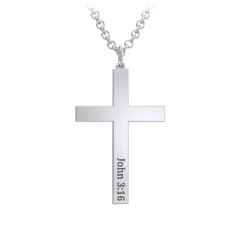 Men's Classic Engravable Cross Necklace – Sterling Silver