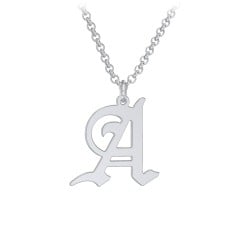Men's Gothic Initial Pendant Necklace - A
