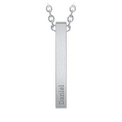Men’s Engravable Vertical 3D Bar Necklace
