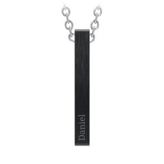 Men’s Engravable Vertical 3D Bar Necklace