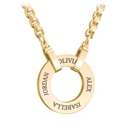 Men's Engravable Ring Necklace in Stainless Steel