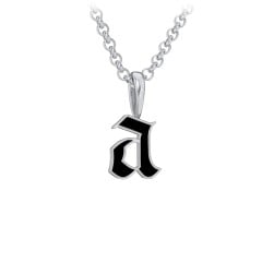 Men's Enamel Gothic Initial Necklace